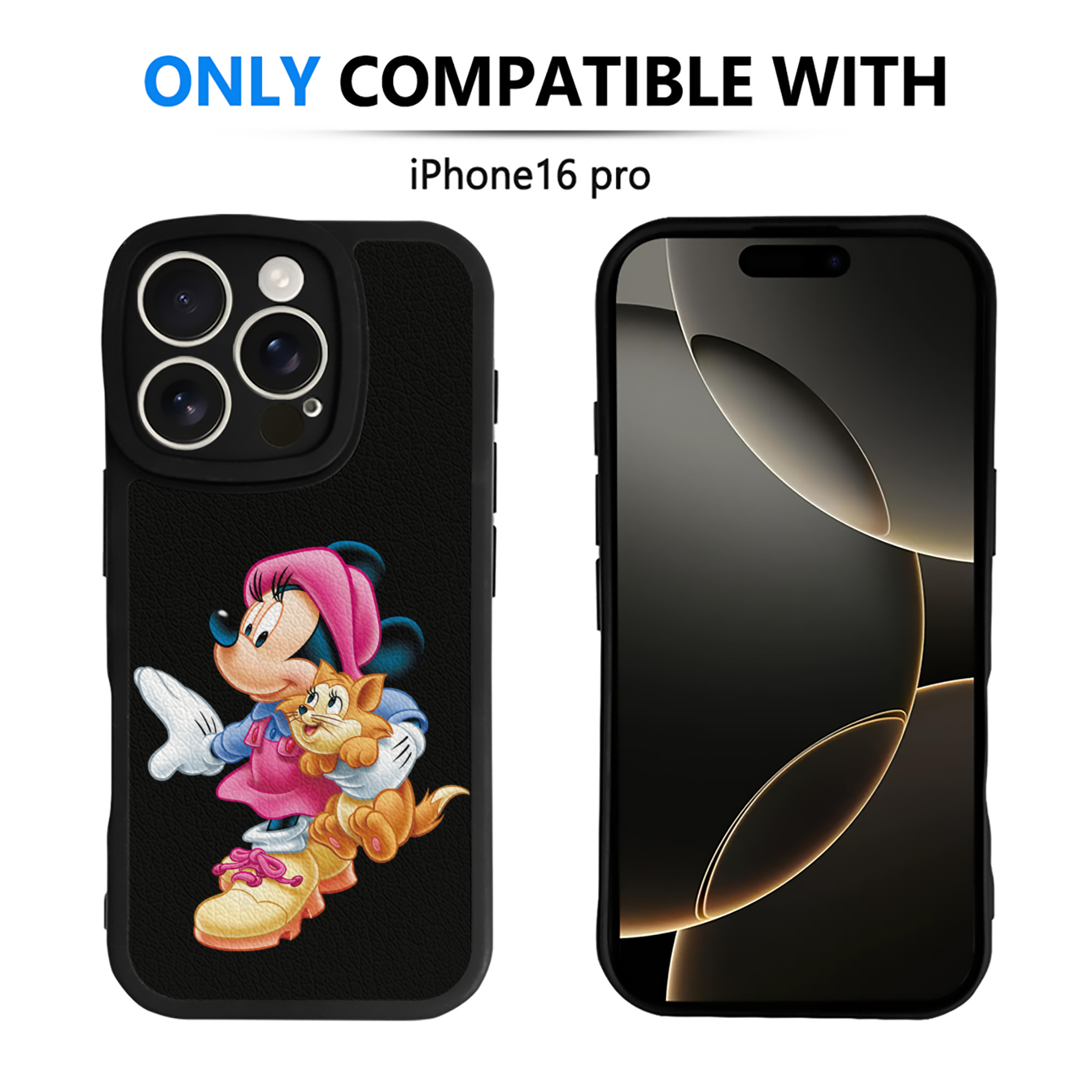 （画像用） ミッキーマウス Mickey Mouse 【iPhone 16シリーズ対応】シリコンスマホケース（レザー調） 材質：シリコン